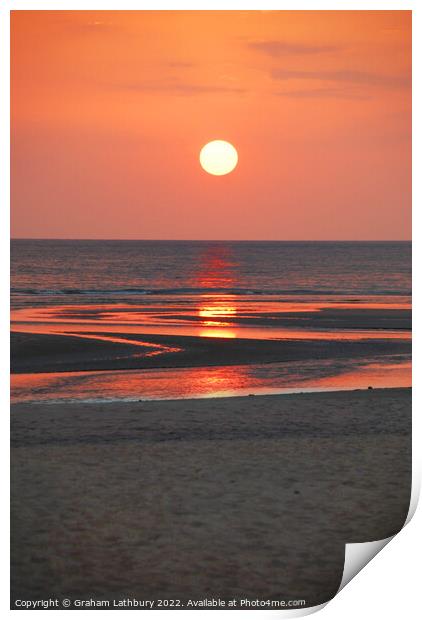 Beach Sunset Print by Graham Lathbury