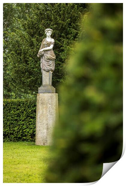 Classical garden statue Print by Phil Crean