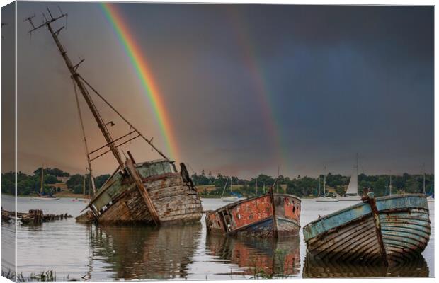 Serene Pin Mill Rainbow Canvas Print by Kevin Snelling