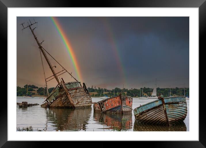 Serene Pin Mill Rainbow Framed Mounted Print by Kevin Snelling