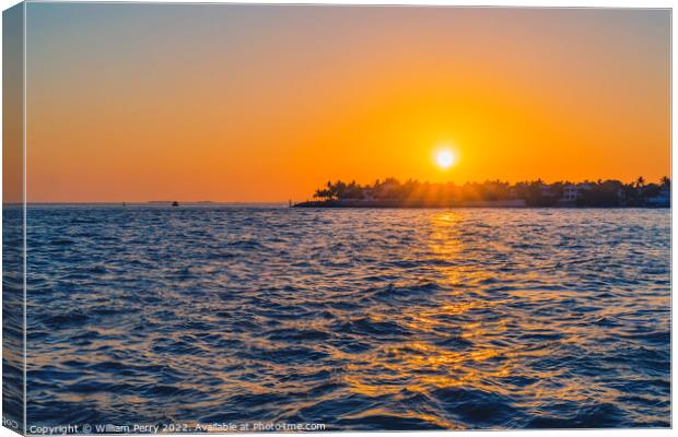 Sunset Mallory Square Dock Key West Florida Canvas Print by William Perry