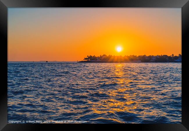 Sunset Mallory Square Dock Key West Florida Framed Print by William Perry