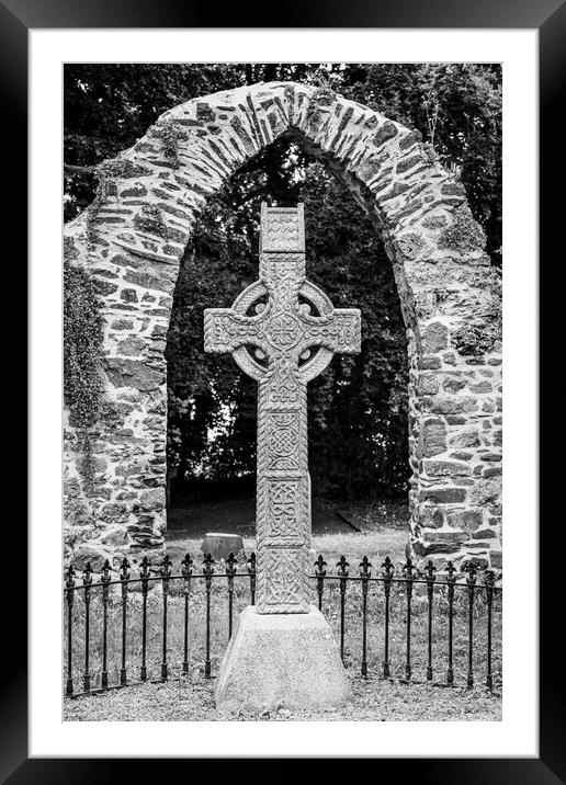 Celtic cross and stone arch Ireland Framed Mounted Print by Phil Crean