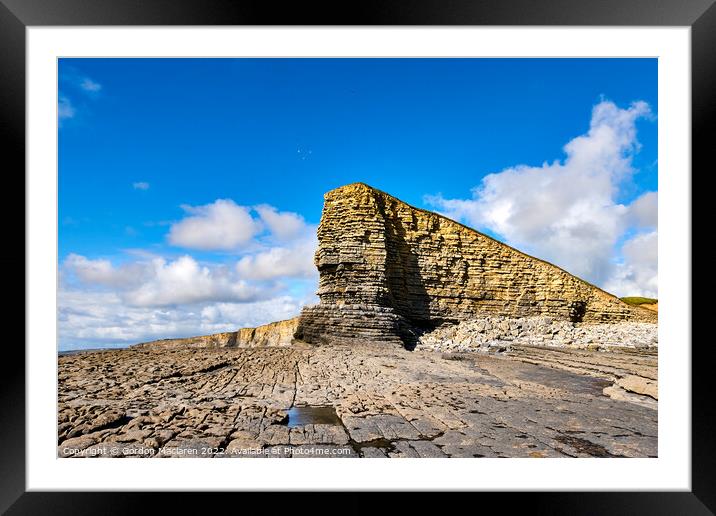 Nash Point Beach Glamorgan Heritage Coast Framed Mounted Print by Gordon Maclaren