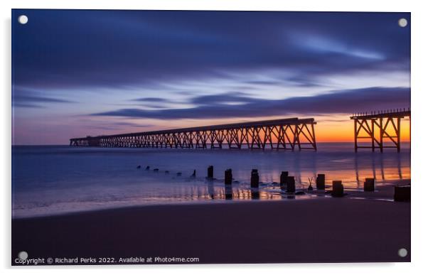 A Glowing Sunrise at Steetley Pier Acrylic by Richard Perks