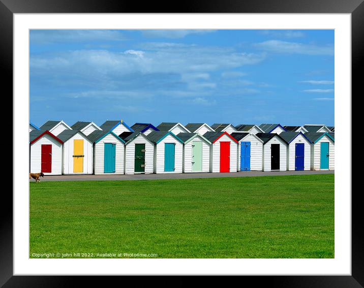 Beach huts, Paignton, Devon. Framed Mounted Print by john hill