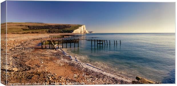Majestic Seven Sister Cliffs at Cuckmere Haven in  Canvas Print by John Gilham