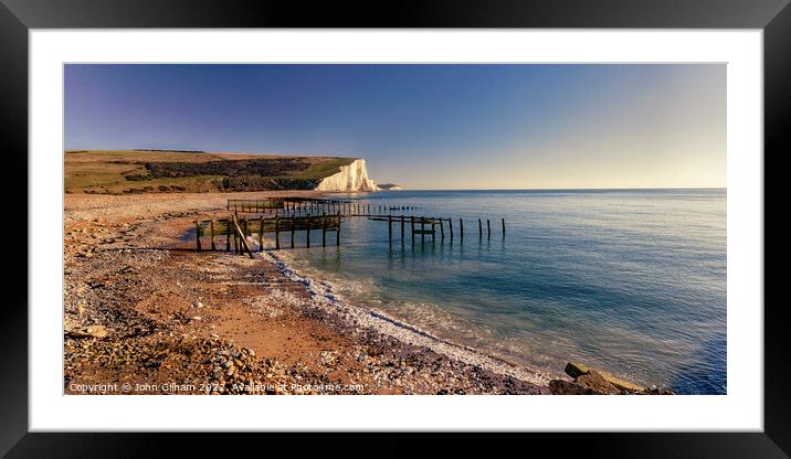 Majestic Seven Sister Cliffs at Cuckmere Haven in  Framed Mounted Print by John Gilham