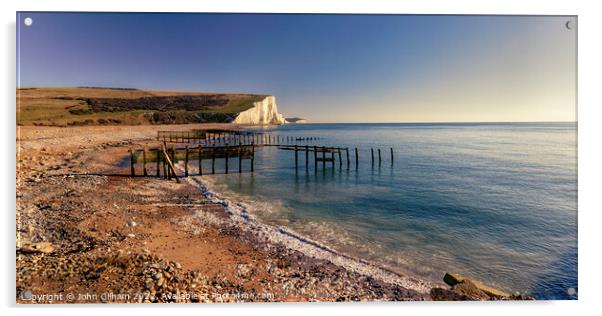 Majestic Seven Sister Cliffs at Cuckmere Haven in  Acrylic by John Gilham