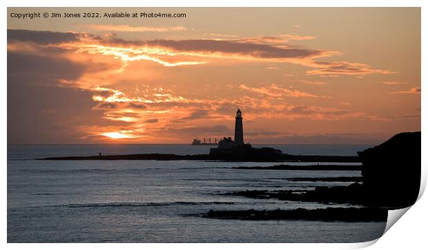 January sunrise at St Mary's Island - Panorama Print by Jim Jones