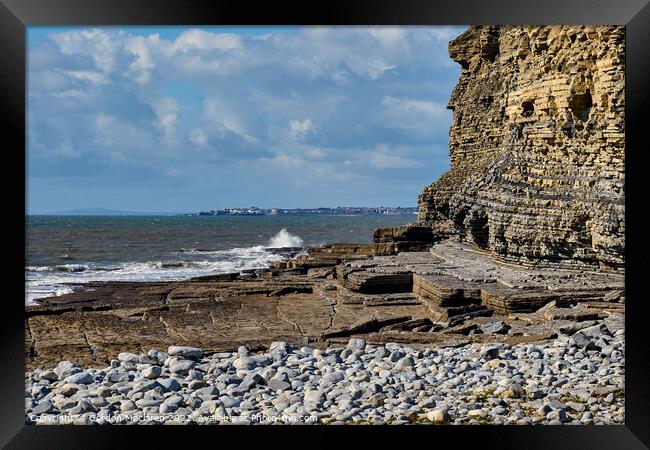 Looking out to Porthcawl from Dunraven Bay Framed Print by Gordon Maclaren