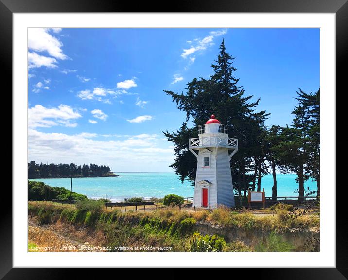 Blackett's Lighthouse, New Zealand Framed Mounted Print by Graham Lathbury