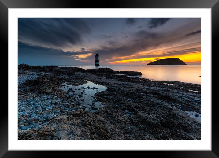 Penmon Lighthouse UK Framed Mounted Print by Michael Brookes