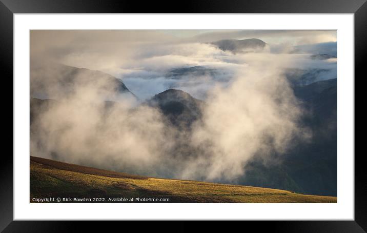 Lakeland Mountains Framed Mounted Print by Rick Bowden