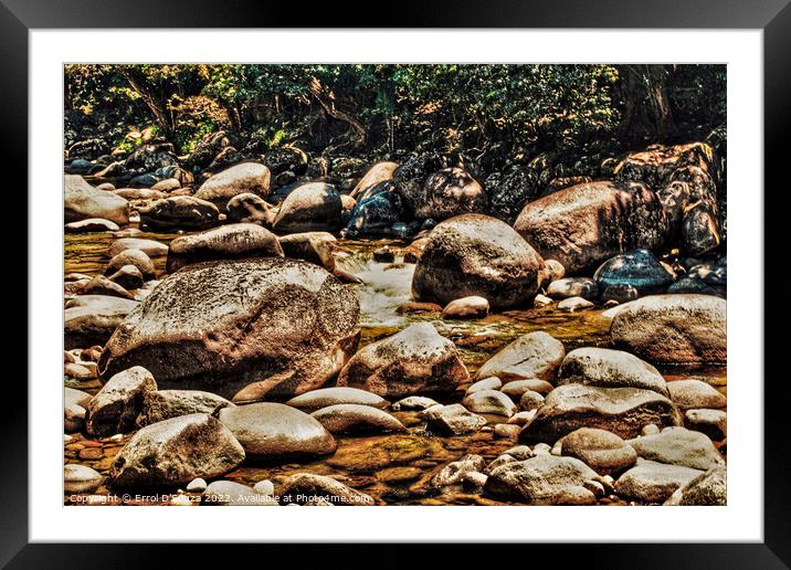 Rocky Mossman River in the Daintree Rainforest Framed Mounted Print by Errol D'Souza
