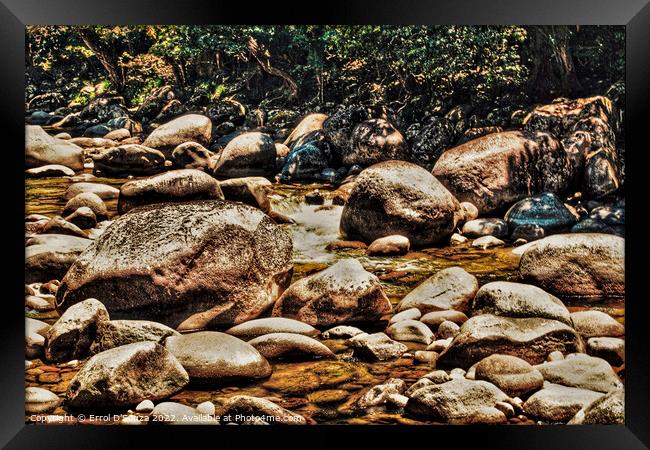 Rocky Mossman River in the Daintree Rainforest Framed Print by Errol D'Souza