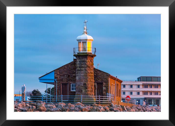 Lighthouse on the Stone Jetty Framed Mounted Print by Keith Douglas