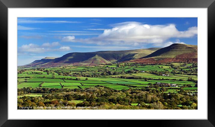 Black Mountains in Autumn's Embrace. Framed Mounted Print by Philip Veale