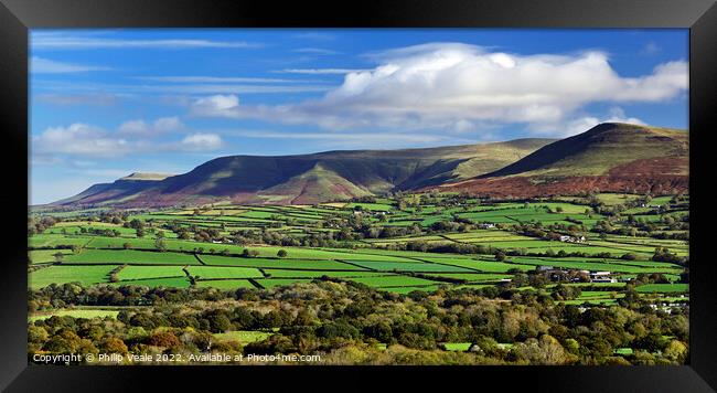 Black Mountains in Autumn's Embrace. Framed Print by Philip Veale