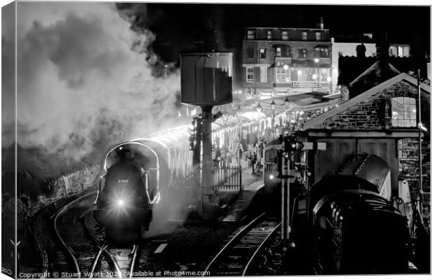 Steam Train at Swanage Station Canvas Print by Stuart Wyatt