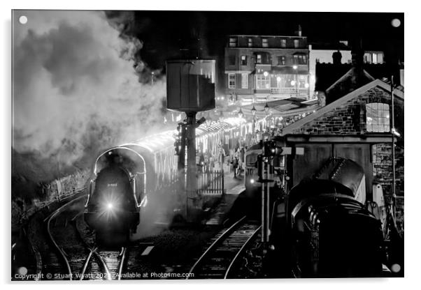 Steam Train at Swanage Station Acrylic by Stuart Wyatt