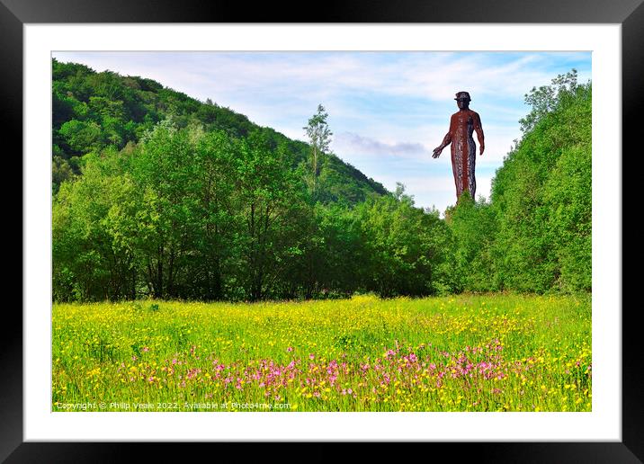 The Guardian, Six Bells Colliery Memorial. Framed Mounted Print by Philip Veale