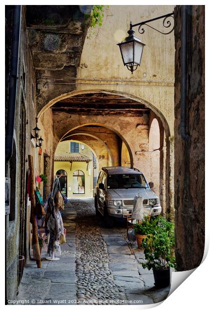 Italian Street Scene: Orta San Giulio Print by Stuart Wyatt