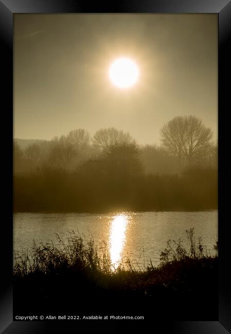 Misty day over river Witham Framed Print by Allan Bell