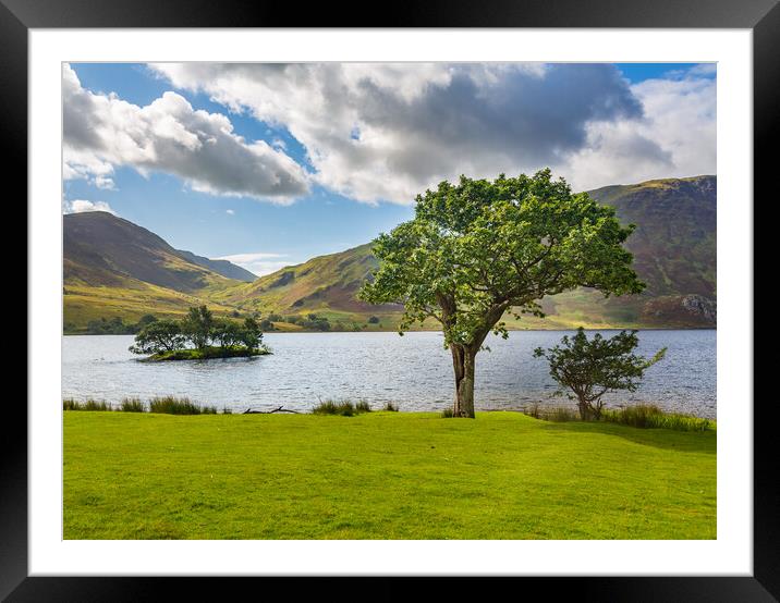 View over Crummock Water in Lake District Framed Mounted Print by Steve Heap