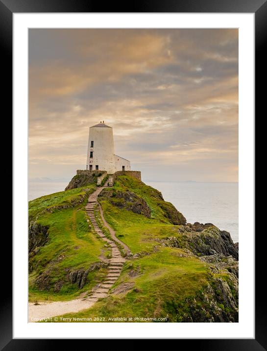 Majestic Twr Mawr Lighthouse Framed Mounted Print by Terry Newman