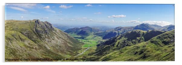 Langdale Valley Panorama (Lake District) Acrylic by Keith Douglas