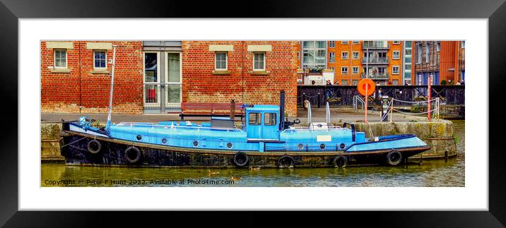 Canal Tug Severn Progress Gloucester Dock Framed Mounted Print by Peter F Hunt