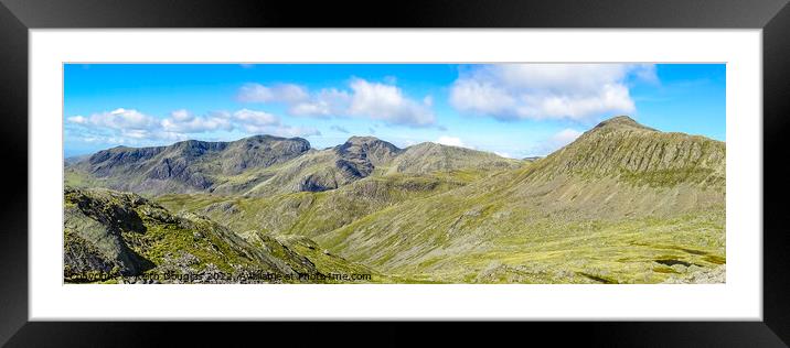 Scafell and Scafell Pike Panorama Framed Mounted Print by Keith Douglas