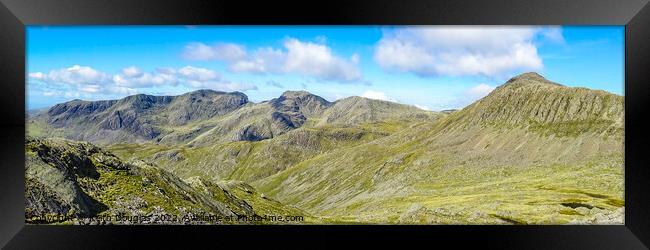 Scafell and Scafell Pike Panorama Framed Print by Keith Douglas