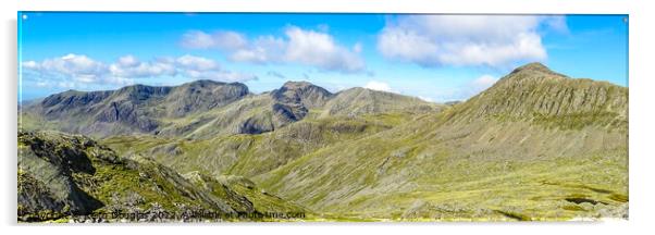 Scafell and Scafell Pike Panorama Acrylic by Keith Douglas