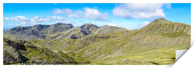 Scafell and Scafell Pike Panorama Print by Keith Douglas