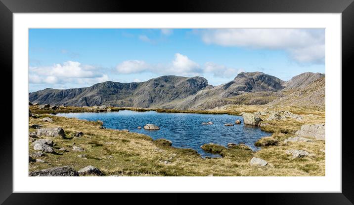 The Scafells from Three Tarns Framed Mounted Print by Keith Douglas