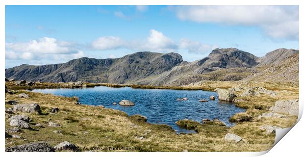 The Scafells from Three Tarns Print by Keith Douglas