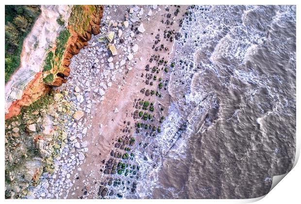 Hunstanton cliffs and the Sheraton ship wreck  Print by Gary Pearson