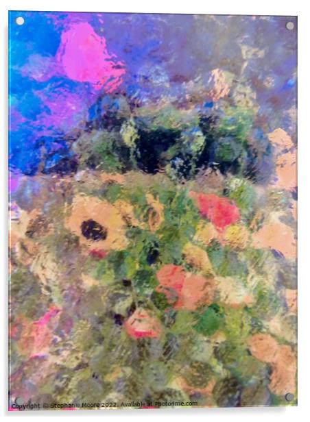 Abstract flowers Acrylic by Stephanie Moore