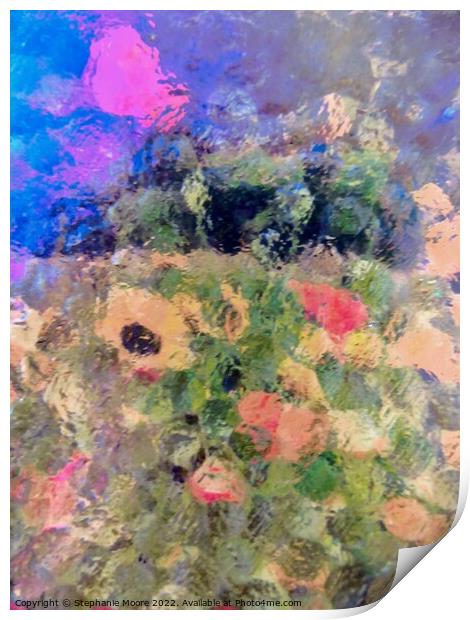 Abstract flowers Print by Stephanie Moore