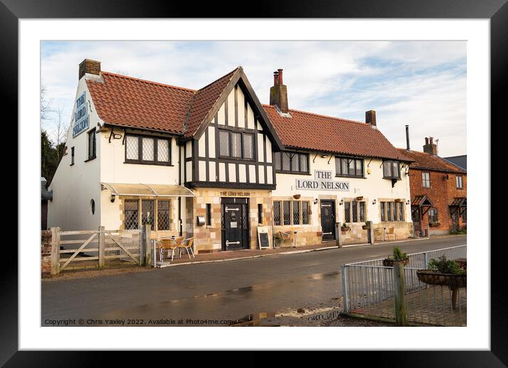 The Lord Nelson pub in Reedham, Norfolk  Framed Mounted Print by Chris Yaxley