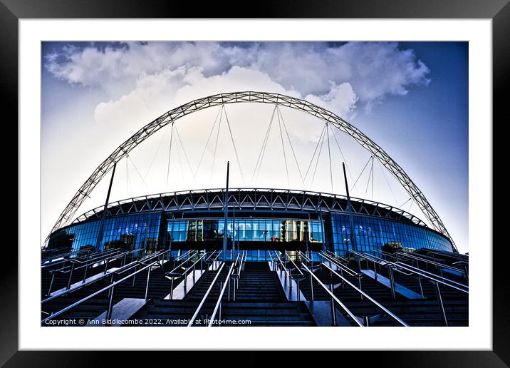 Wembley Stadium in Wembley London Framed Mounted Print by Ann Biddlecombe