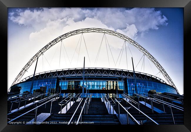 Wembley Stadium in Wembley London Framed Print by Ann Biddlecombe