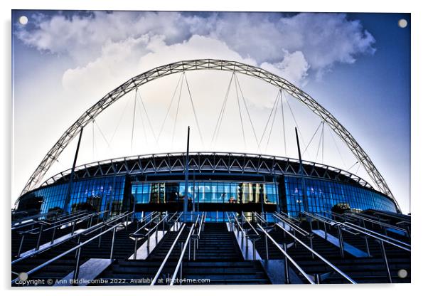 Wembley Stadium in Wembley London Acrylic by Ann Biddlecombe
