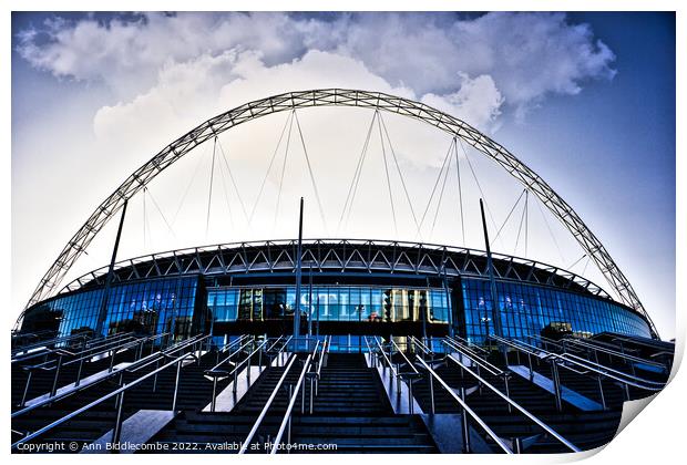 Wembley Stadium in Wembley London Print by Ann Biddlecombe