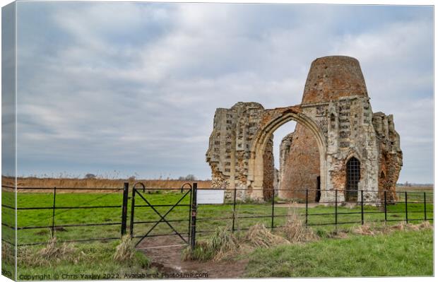 St Benet’s Abbey, Norfolk Broads National Park Canvas Print by Chris Yaxley