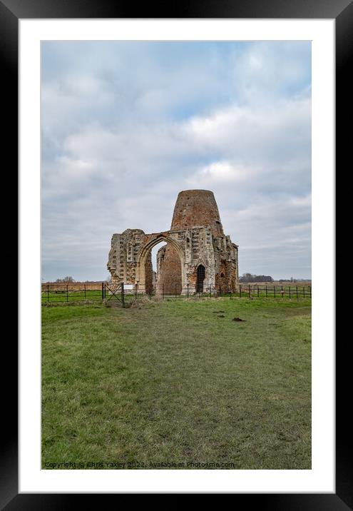St Benet’s Abbey, Norfolk Broads National Park Framed Mounted Print by Chris Yaxley
