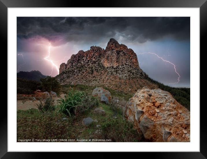 FIVE FINGER MOUNTAIN - KYRENIA, NORTHERN CYPRUS Framed Mounted Print by Tony Sharp LRPS CPAGB