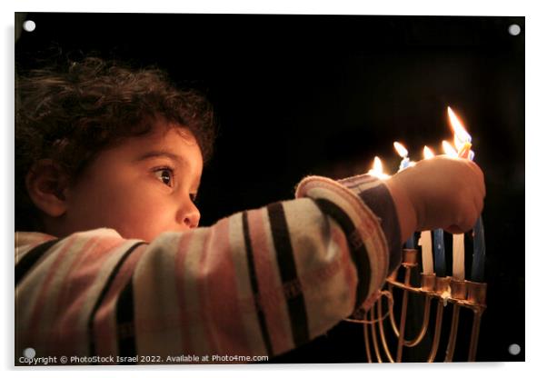 Chanukkah Menorah  Acrylic by PhotoStock Israel